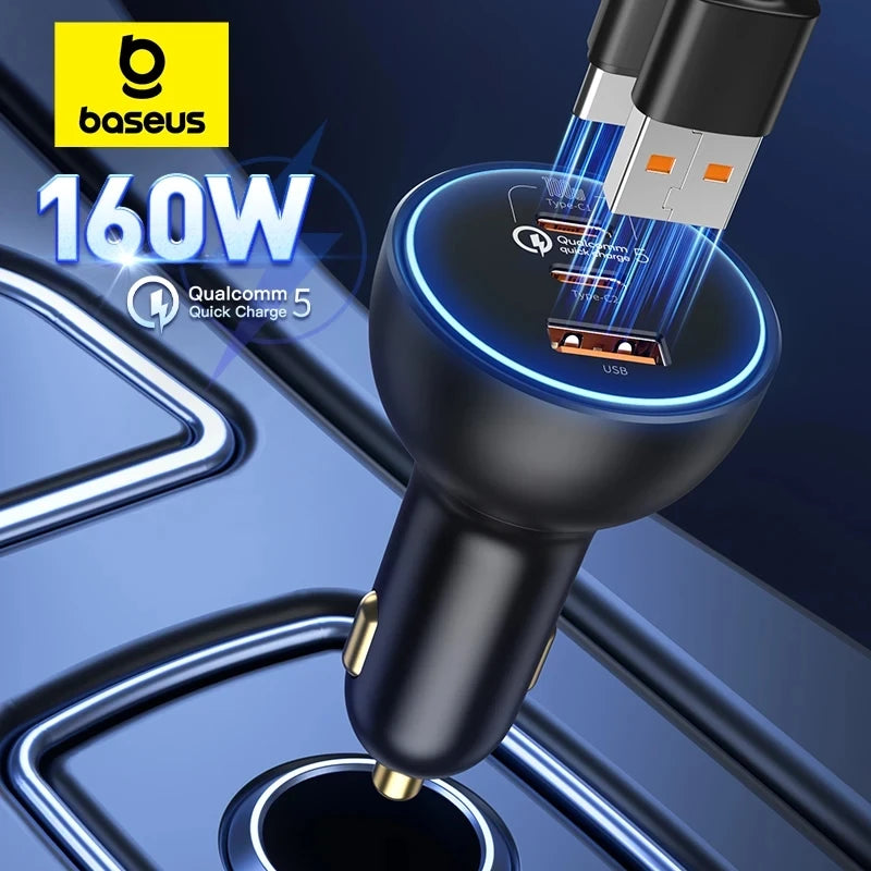 Carregador de carro Baseus 160W - USB tipo C