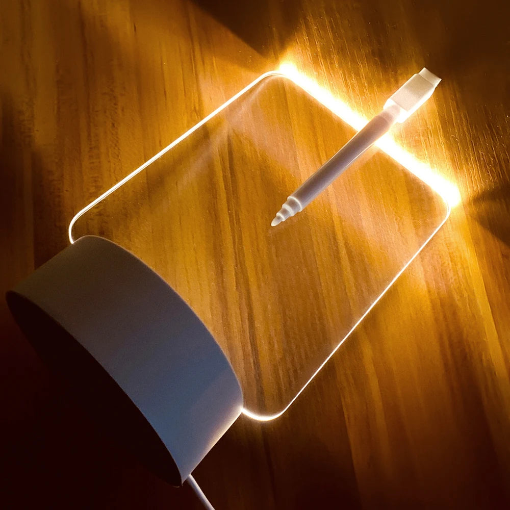 Quadro de Anotações Criativo LED Luz Noturna USB