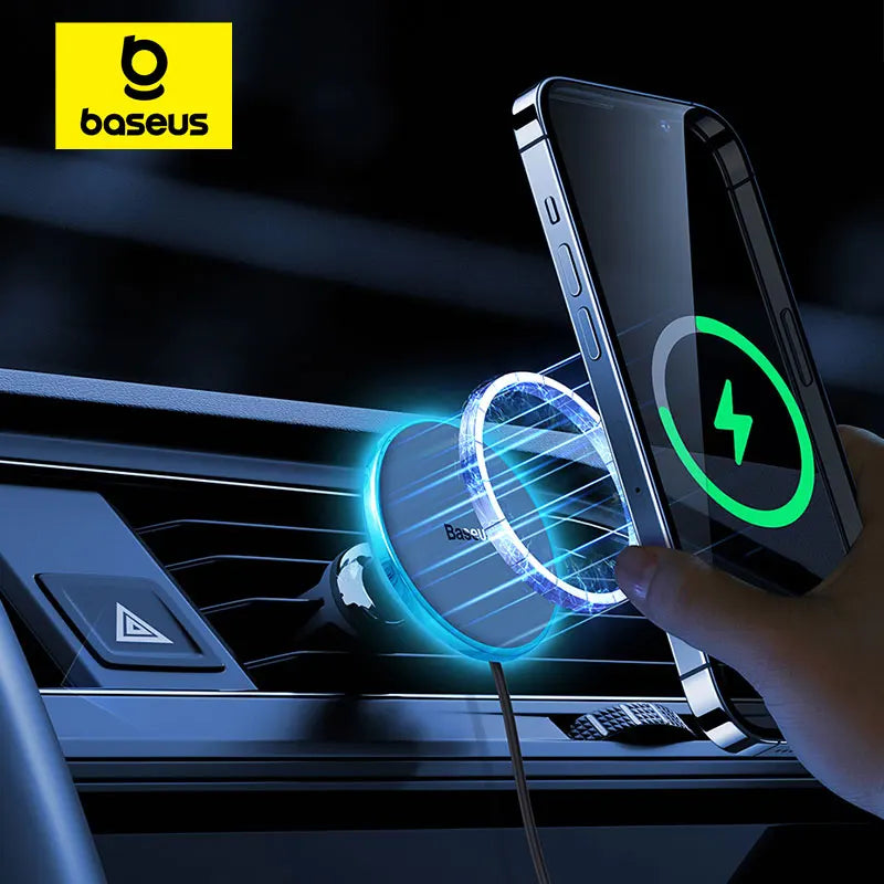 Suporte Magnético de Carro Baseus com Carregamento Rápido de 15W