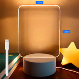 Quadro de Anotações Criativo LED Luz Noturna USB