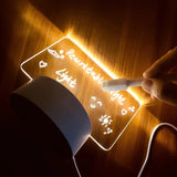 Quadro de Anotações Criativo LED Luz Noturna USB