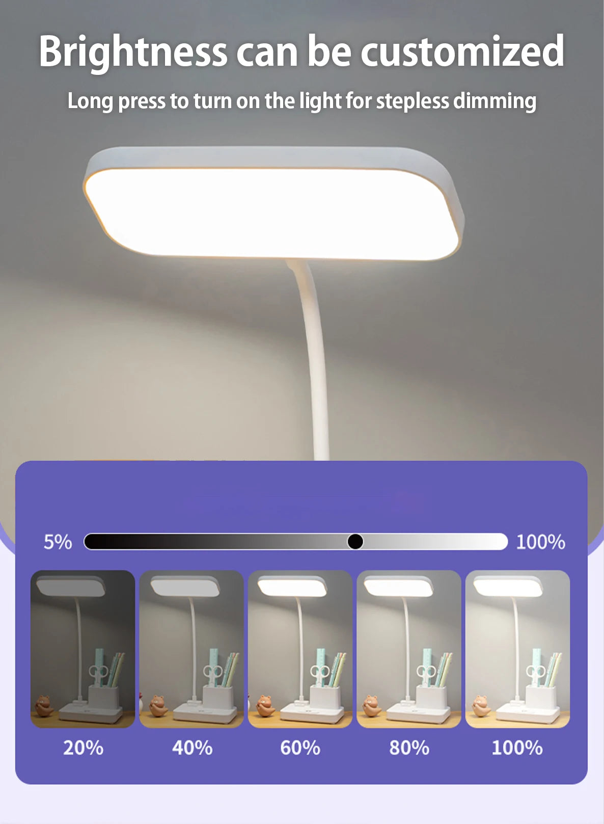 Luminaria 3 em 1 - Luminaria + Ventilador + Porta Canetas
